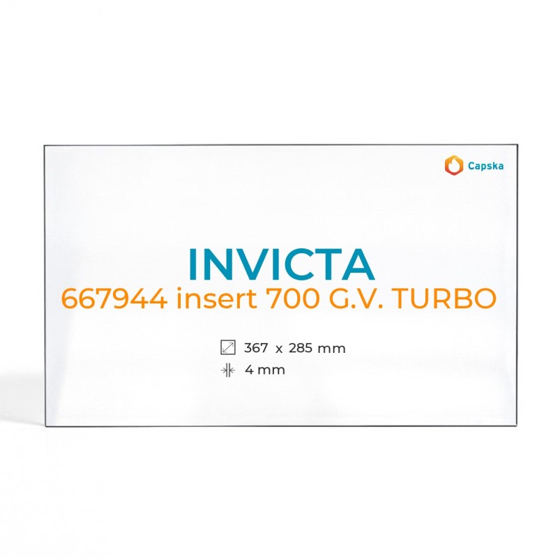 Cristall Invicta 667944 INSERT 700 G.V. TURBO - Vidre Rectangle Lateral per xemeneia