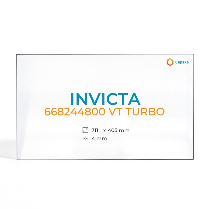 Cristal Invicta 668244800 VT TURBO - Vidrio Rectángulo para inserto de chimenea
