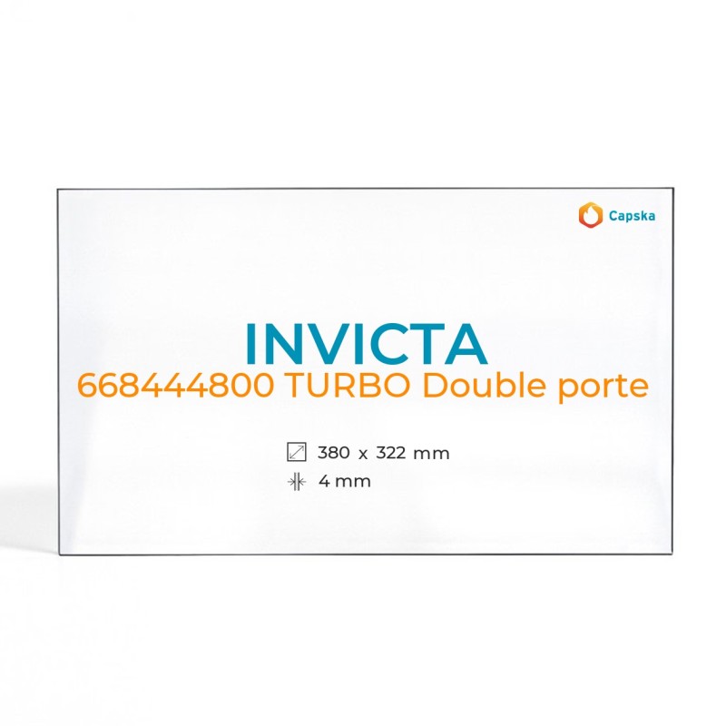 Cristall Invicta 668444800 TURBO DOUBLE PORTE - Vidre Rectangle per xemeneia