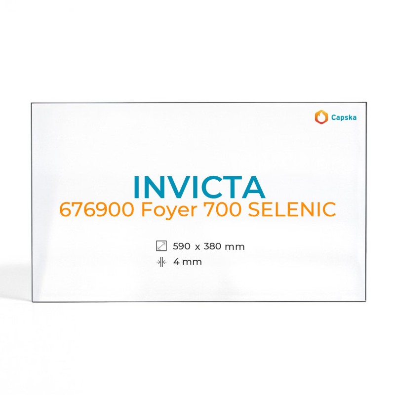 Cristal Invicta 676900 FOYER 700 SELENIC - Vidrio Rectángulo para chimenea