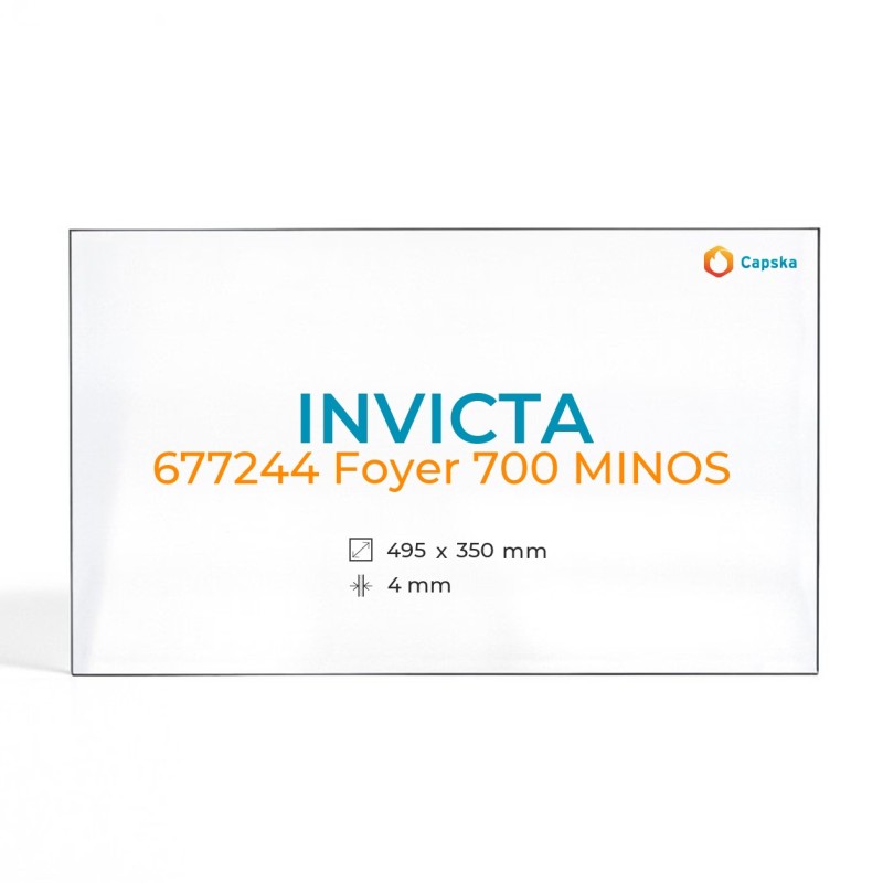 Cristal Invicta 677244 FOYER 700 MINOS - Vidrio Rectángulo para chimenea