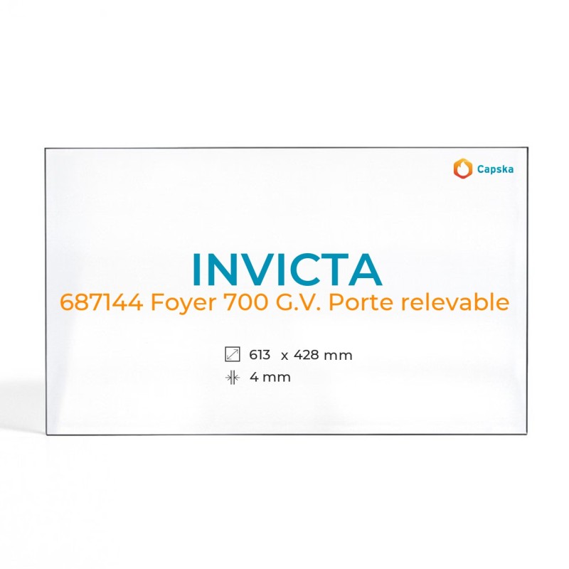 Cristal Invicta 687144 FOYER 700 G.V. - Vidrio Rectángulo para chimenea