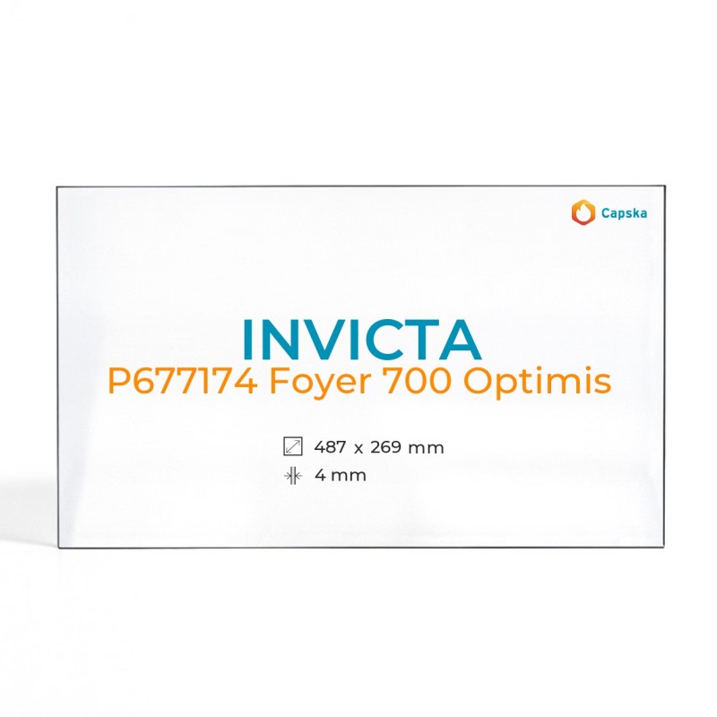 Vidre per xemeneia INVICTA P677174 Foyer 700 - Rectangle 487 x 269 x 4 mm