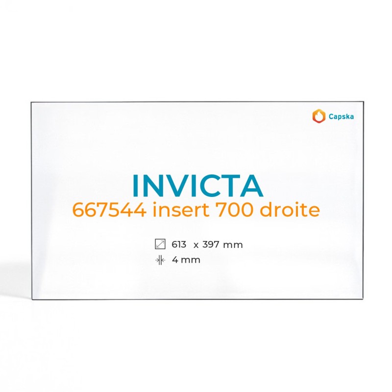 Cristall Invicta 667544 INSERT 700 DROITE - Vidre Rectangle per inserit de xemeneia