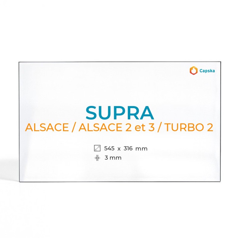 Vidrio cerámico SUPRA ALSACE / ALSACE 2 et 3 / TURBO 2 - 545 x 316 x 3 mm