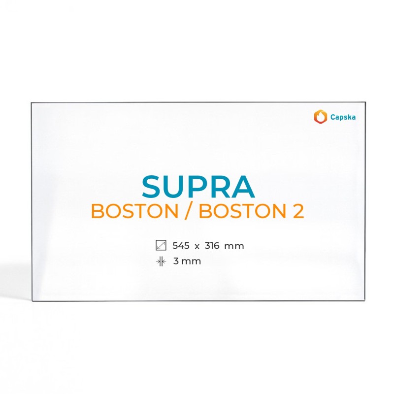 Vidre Supra Boston/Boston 2 per estufes de llenya - Dimensions 545x316x3mm