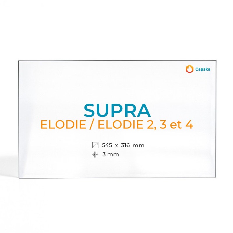 Cristal Supra ELODIE / ELODIE 2, 3 ET 4 - Vidrio Rectángulo para Estufa de Leña