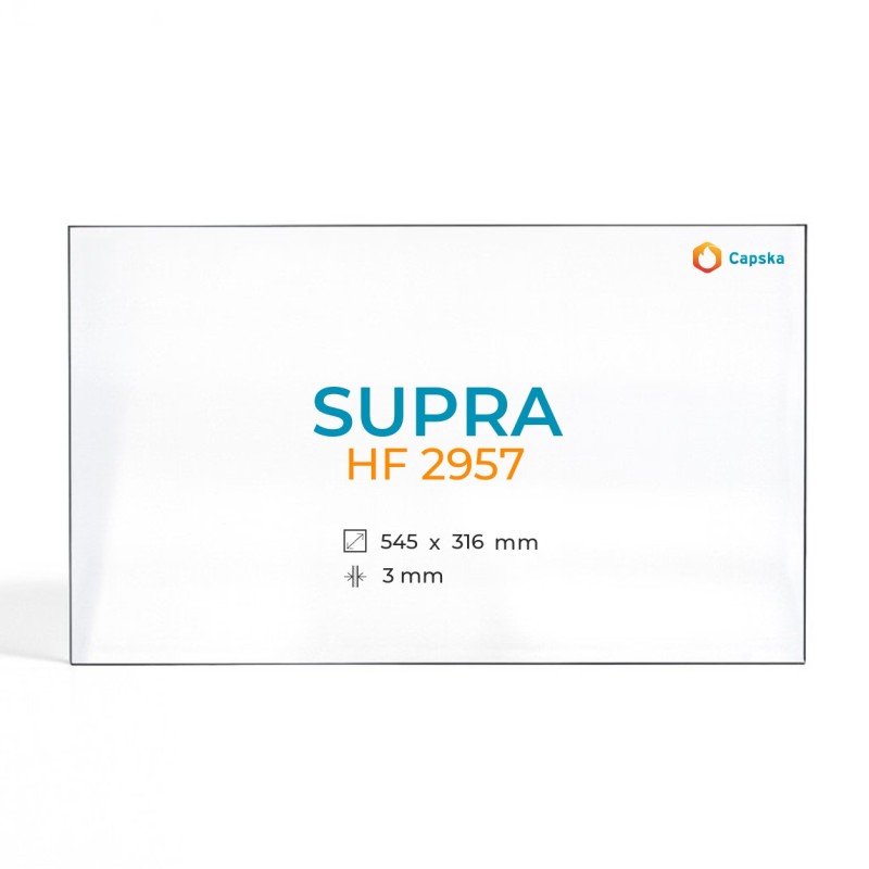 Cristal Supra HF 2957 - Vidrio Rectángulo para estufa de leña