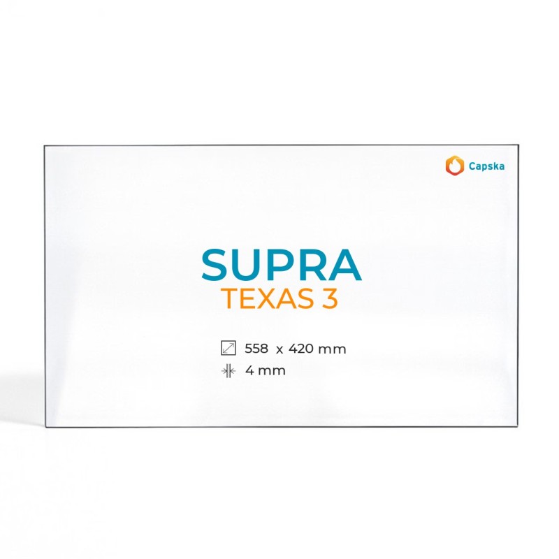 Cristal Supra TEXAS 3 - Vidrio Rectángulo para estufa de leña