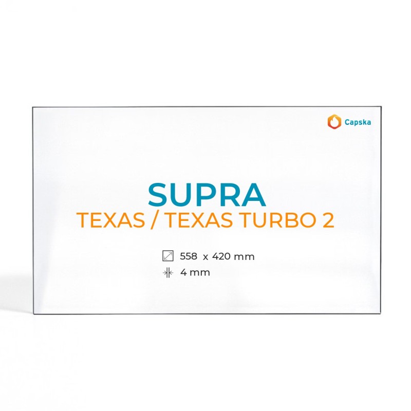 Cristal Supra TEXAS / TEXAS TURBO 2 - Vidrio Rectángulo para estufa de leña