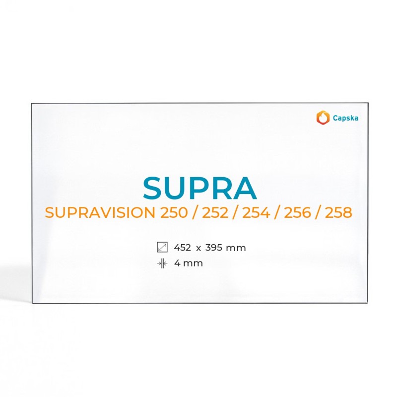 Cristal Supra SUPRAVISION 250 / 252 / 254 / 256 / 258 - Vidrio Rectángulo Lateral para Chimenea