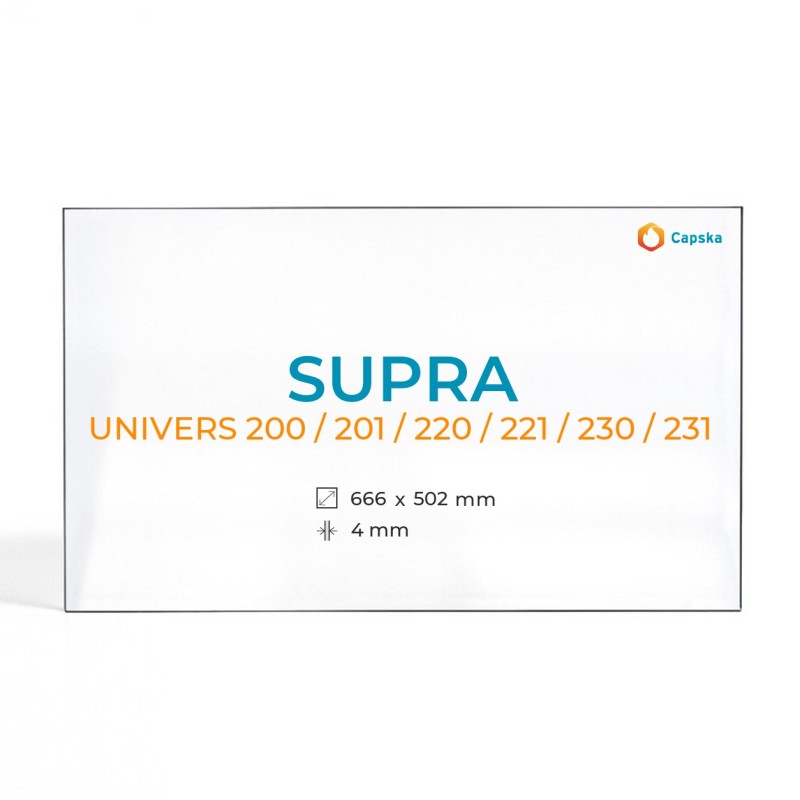 Vidre cristall Supra UNIVERS 200 / 201 / 220 / 221 / 230 / 231 - Rectangle per xemeneia