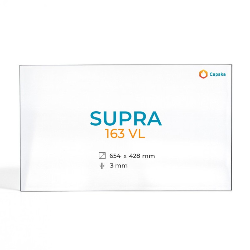 Cristal Supra 163 VL - Vidrio Rectángulo para inserto de chimenea