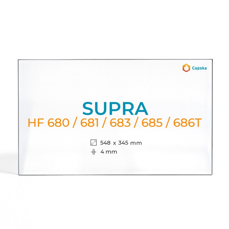 Cristal Supra HF 680 / 681 / 683 / 685 / 686T - Vidrio Rectángulo para Chimenea