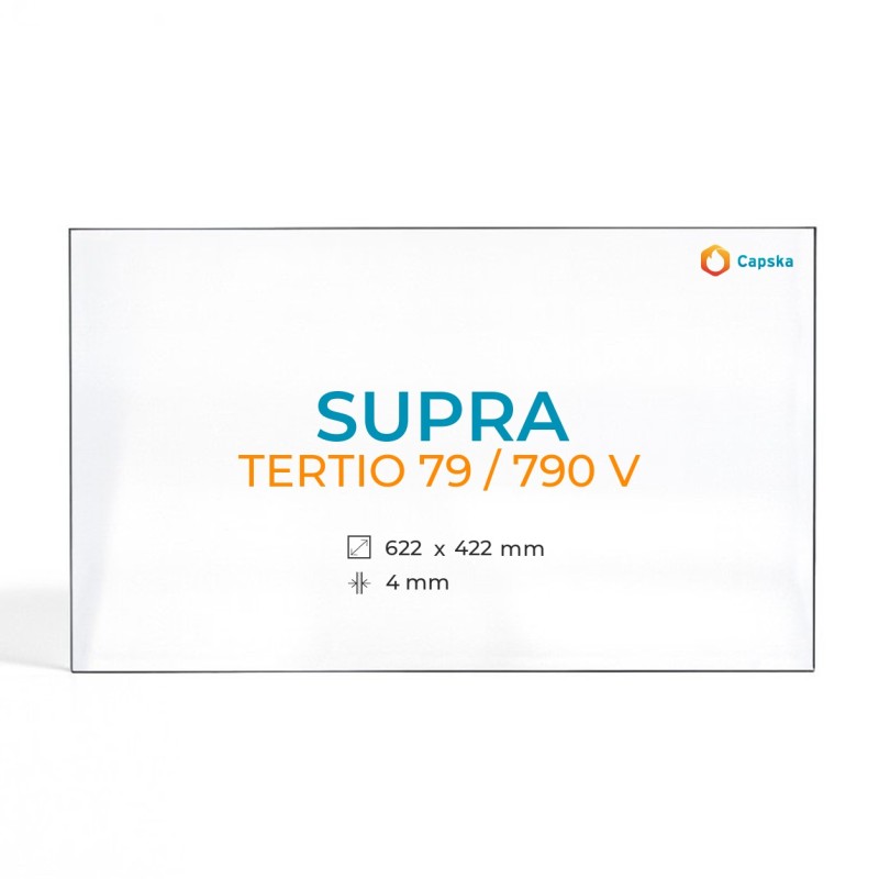 Cristall Supra TERTIO 79 / 790 V - Vidre Rectangle per inserit de xemeneia