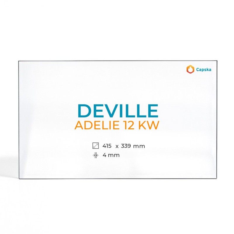 Cristal Deville ADELIE 12 KW - Vidrio Rectángulo para estufa de leña