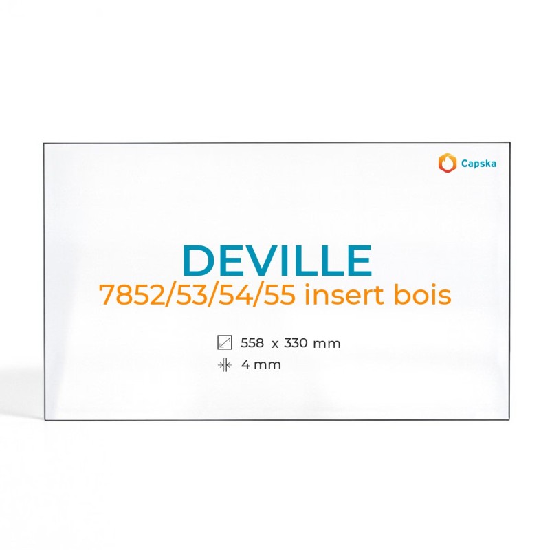 Cristall Deville 7852/53/54/55 INSERT BOIS - Vidre Rectangle per inserit de xemeneia