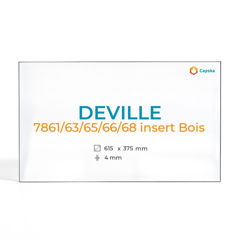 Cristall Deville 7861/63/65/66/68 INSERT BOIS - Vidre Rectangle per xemeneia