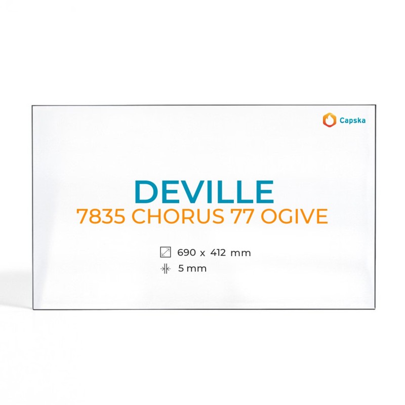 Cristal Deville 7835 CHORUS 77 OGIVE - Vidrio Rectángulo para chimenea
