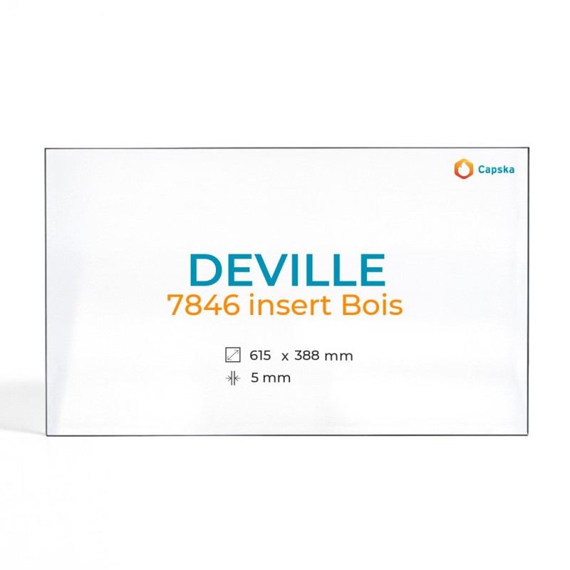 Cristall Deville 7846 INSERT BOIS - Vidre Rectangle per xemeneia