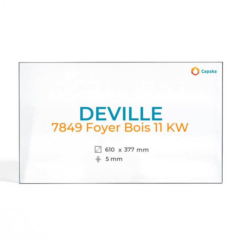 Cristall Deville 7849 FOYER BOIS 11 KW - Vidre Rectangle per xemeneia