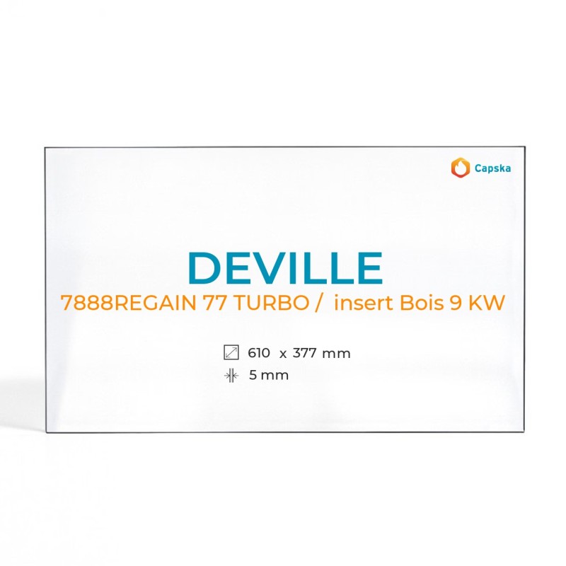 Cristal Deville 7888REGAIN 77 TURBO / INSERT BOIS 9 KW - Vidrio Rectángulo