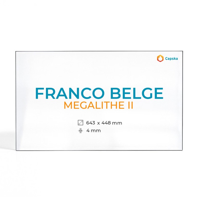 Cristal Franco Belge MEGALITHE II - Vidrio Rectángulo para estufa de leña