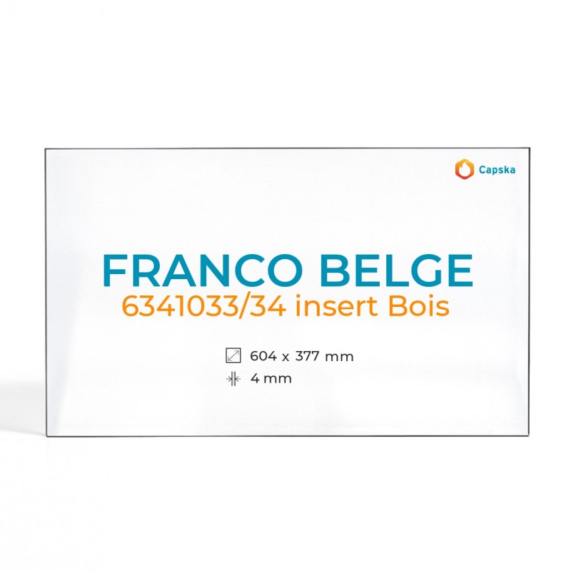 Cristall Franco Belge 6341033/34 INSERT BOIS - Vidre Rectangle per inserit de xemeneia