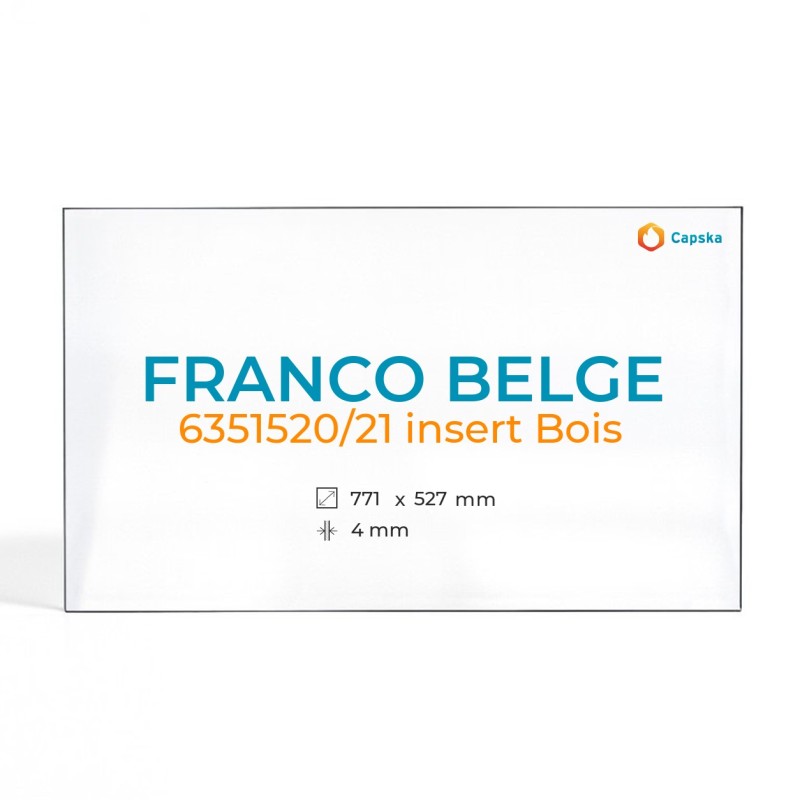 Cristal Franco Belge 6351520/21 INSERT BOIS - Vidrio Rectángulo para chimeneas