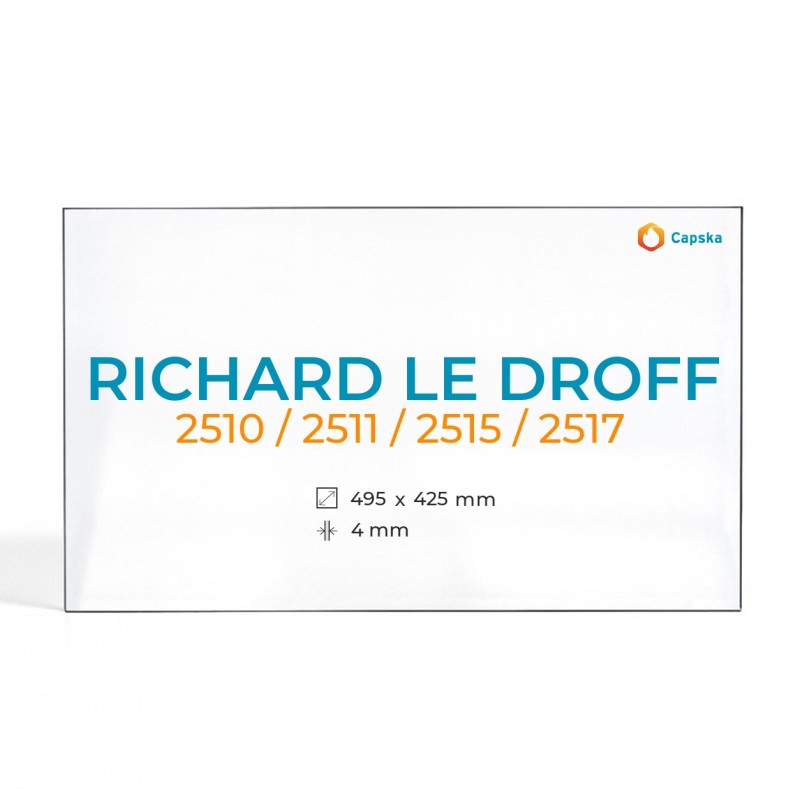 Cristall Richard Le Droff 2510 / 2511 / 2515 / 2517 - Vidre Rectangle Lateral per xemeneia