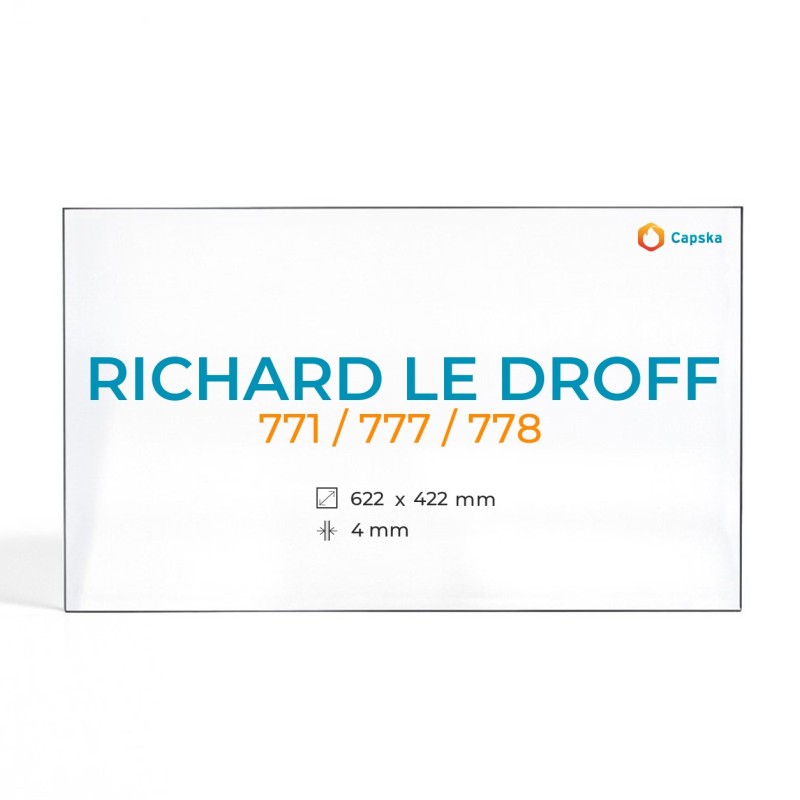 Cristal Richard Le Droff 771 / 777 / 778 - Vidrio Rectángulo para Chimenea