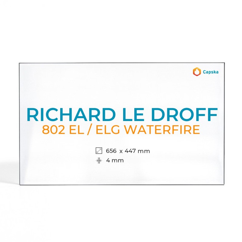Cristal Richard Le Droff 802 EL / ELG WATERFIRE - Vidrio Rectángulo para chimenea