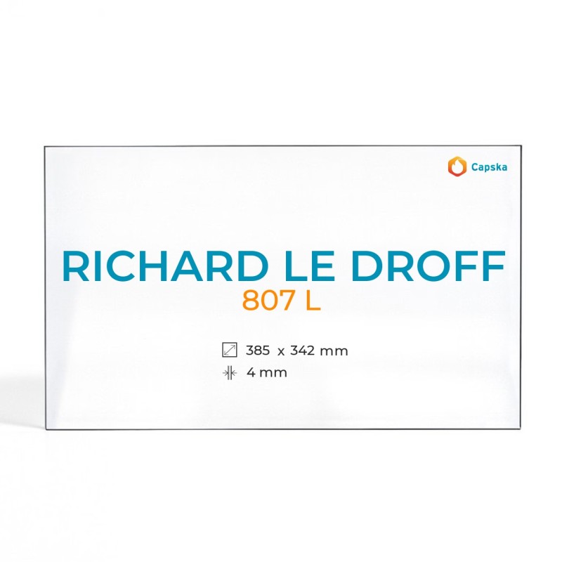 Cristall Richard Le Droff 807 L - Vidre Rectangle Lateral per xemeneia