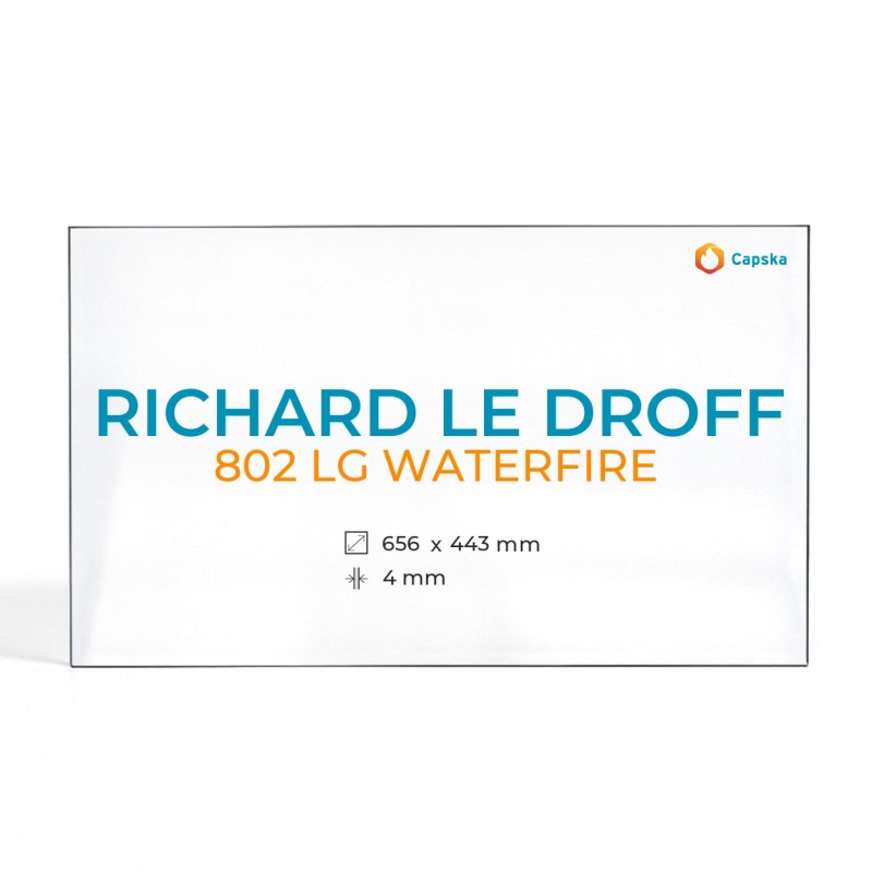 Cristal Richard Le Droff 802 LG WATERFIRE - Vidrio Rectángulo para chimenea