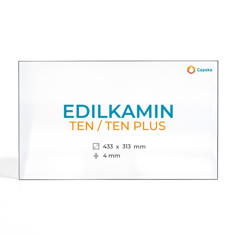 Cristal Edilkamin TEN / TEN PLUS - Vidrio Rectángulo para estufa de leña