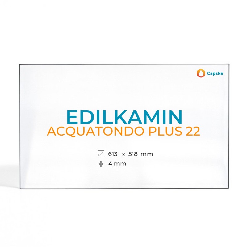 Cristall Edilkamin ACQUATONDO PLUS 22 - Vidre Rectangle Serigrafiat per xemeneia
