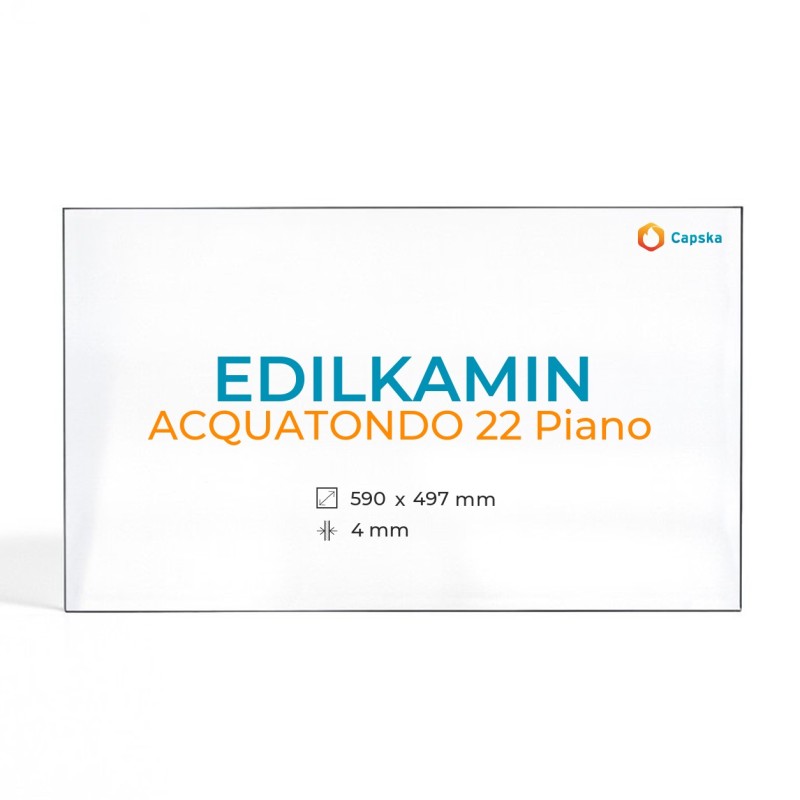Vidre Edilkamin ACQUATONDO 22 Piano per xemeneia - Dimensions 590x497x4mm
