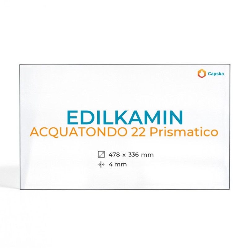 Vidre ceràmic Edilkamin ACQUATONDO 22 PRISMATICO - Rectangle 478x336mm