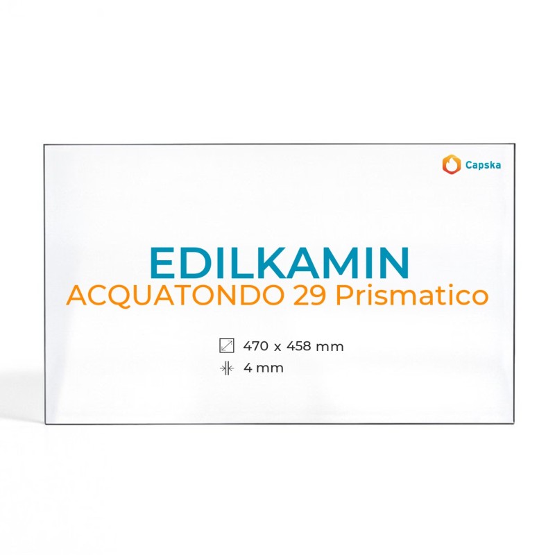 Vidre ceràmic Edilkamin ACQUATONDO 29 Prismatico - 470x458x4 mm