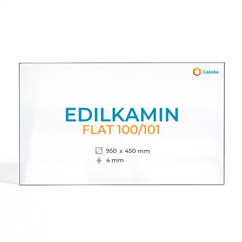 Vidre Rectangle per xemeneia Edilkamin FLAT 100/101 - 950 x 450 x 4 mm