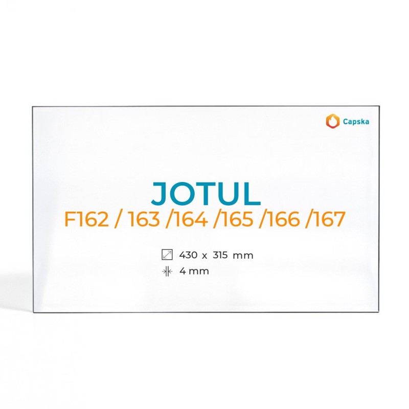 Cristal Jotul F162 / 163 /164 /165 /166 /167 - Vidrio Rectángulo para estufa de leña