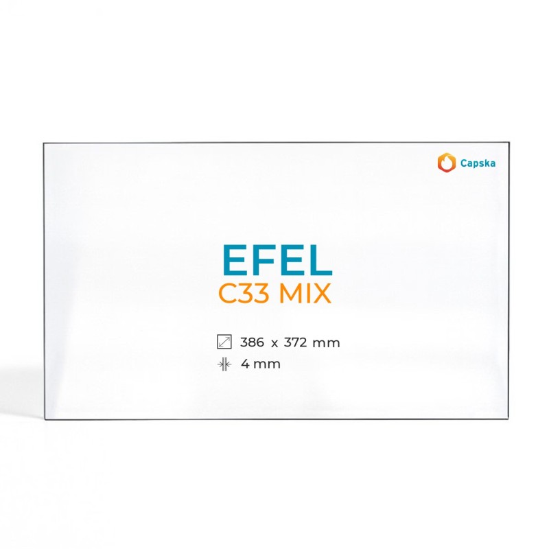 Cristal Efel C33 MIX - Vidrio Rectángulo para estufa de leña