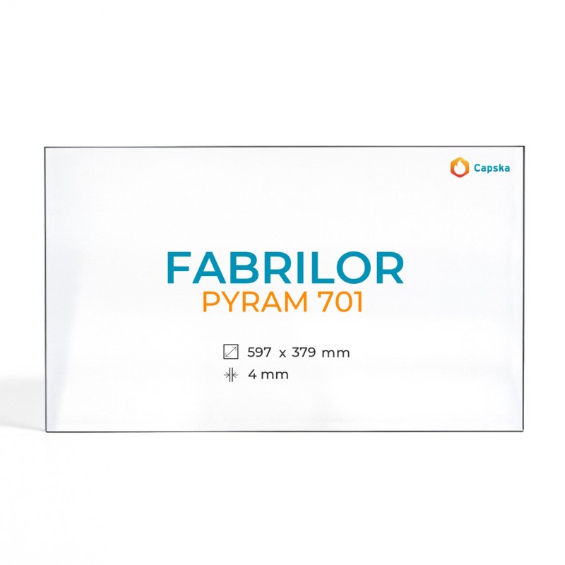 Cristal Fabrilor PYRAM 701 - Vidrio Rectangular para chimeneas