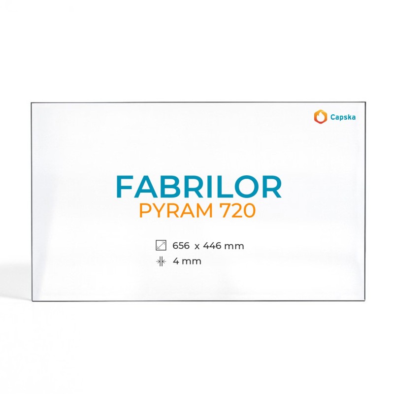 Cristall Fabrilor PYRAM 720 - Vidre Rectangle per xemeneia