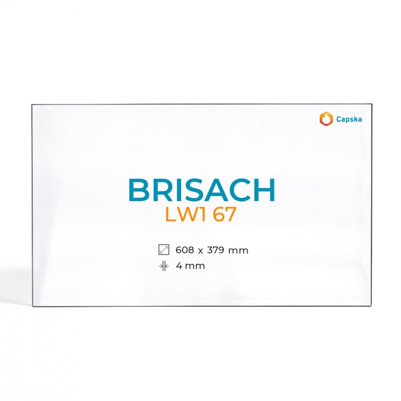 Cristal Brisach LW1 67 - Vidrio Rectángulo para inserto de chimenea