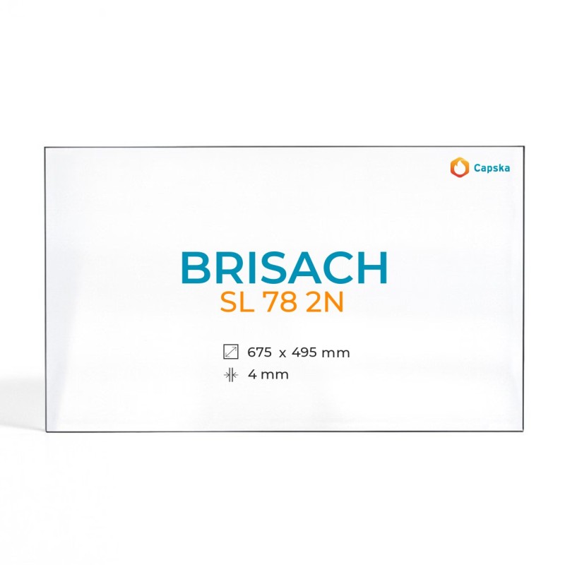 Vidre Rectangle Brisach SL 78 2N per Xemeneia - 675x495x4mm