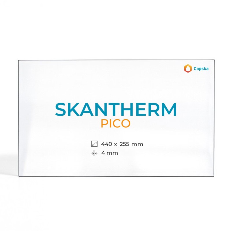 Vidre Rectangle Skantherm PICO per Estufa de Llenya - 440x255x4 mm