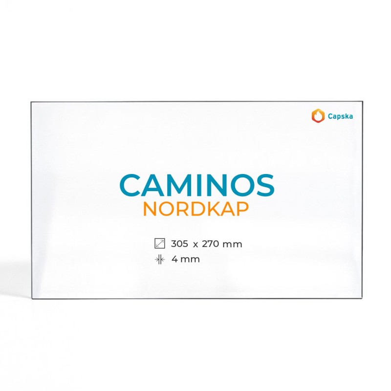 Cristal Caminos NORDKAP - Vidrio Rectángulo para estufa de leña