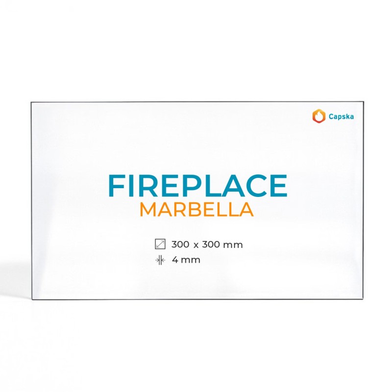 Cristal Fireplace MARBELLA - Vidrio Rectángulo para estufa de leña