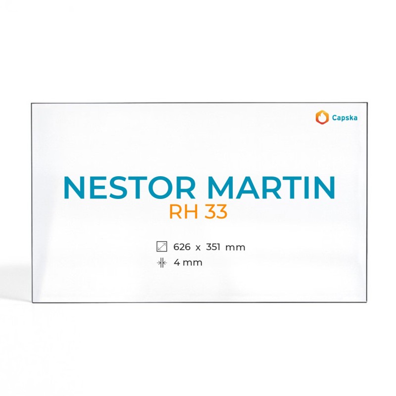Cristal Nestor Martin RH 33 - Vidrio Rectángulo para estufa de leña